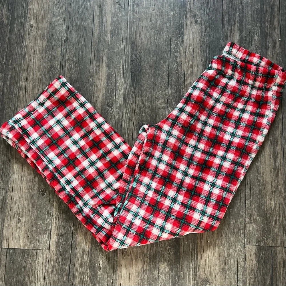 Cat & Jack Fleece Winter Soft Pajamas Loungewear Red Plaid Pant Holidays Cold XL